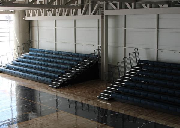 HDPE Material Retractable Audience Seating Wall Attached Bleacher For Stadium
