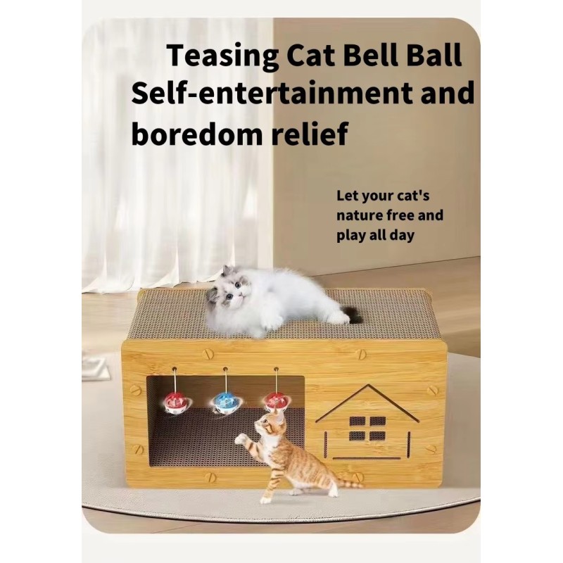 Wholesale Classic Modern Cat Interactive Scratcher Nest Playful Corrugated Paper Carton Packaged Cat Scratch Board Cat Toy