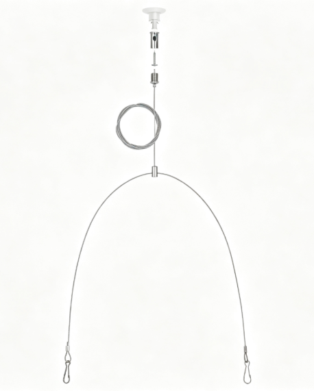 Y Shape Adjustable Hanging Kit Brass Ceiling Cable Clip Steel Wire Rope Cable Gripper for Panel Lamp