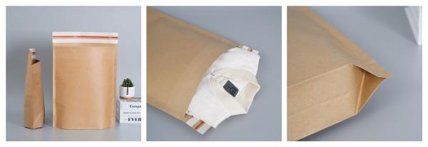 Eco Friendly Recycled Kraft Paper Bags Side Gusseted Paper Bags Durable