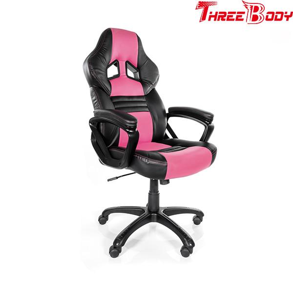 Commercial Racing Style Gaming Chair , Executive Swivel Pink Gaming Chair