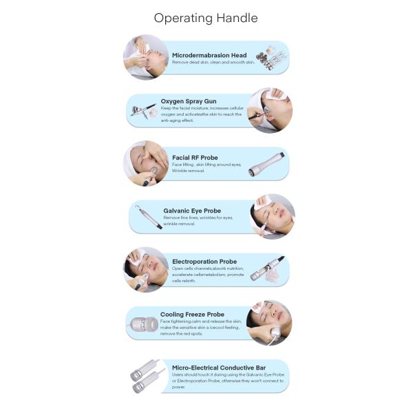 7 in 1 Galvanic Microcurrent Facial Machine Diamond Microdermabrasion Electroporation Mesotherapy Emssings Face Lift Machine
