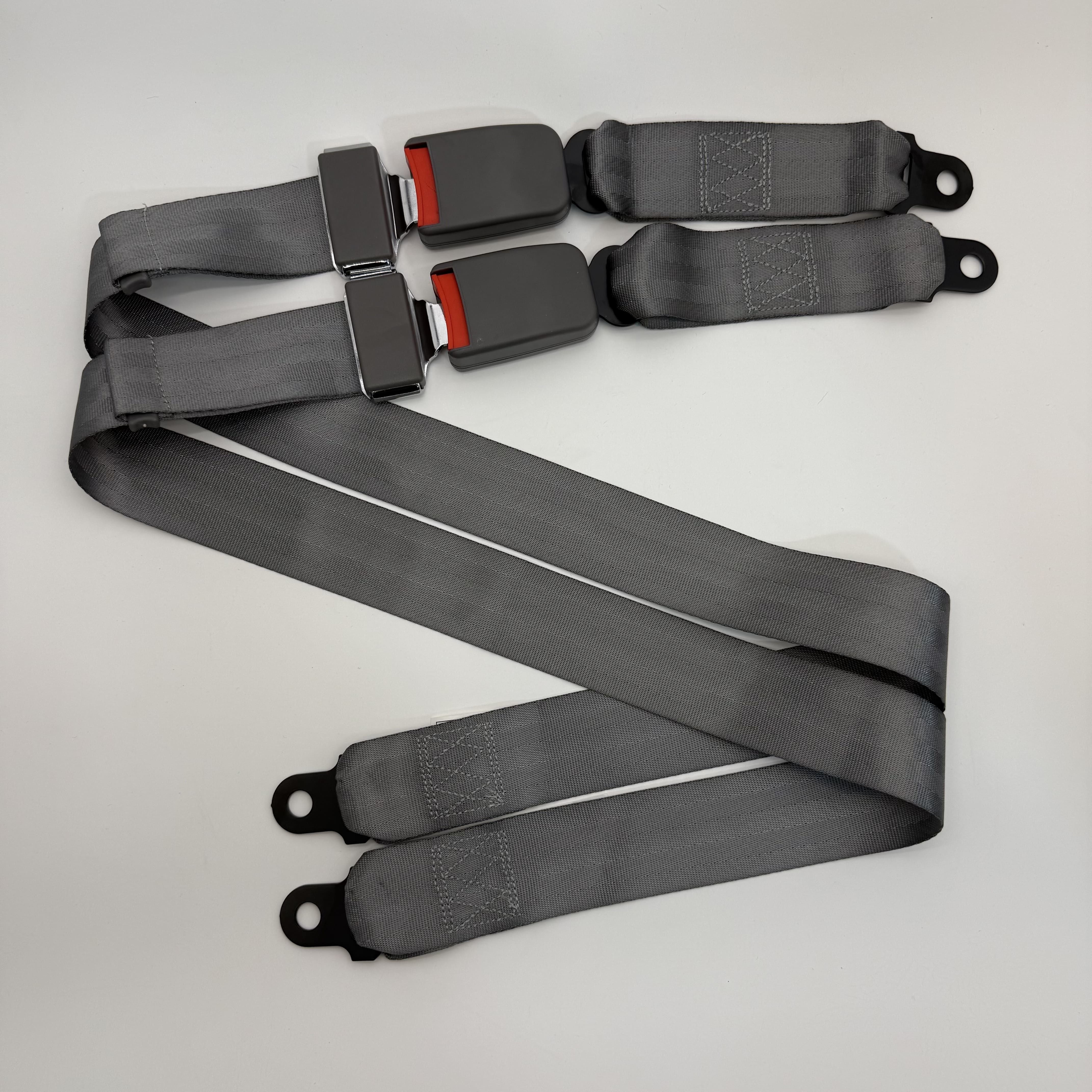 1.4m Gray 2-Point Adjustable Universal Seat Belt for Bus, School Bus, Truck, Van, Forklift