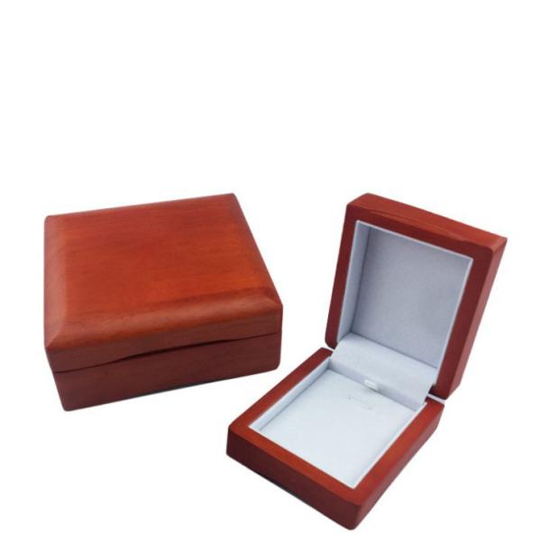Luxury Velvet Inner Necklace Bracelet Ring Box Red Wooden Jewelry Gift Box