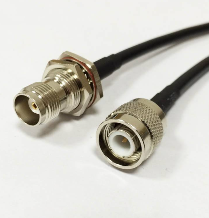 Straight TNC Male Plug to Female Jack RF Coax Connector with 0~3GHz Frequency, Brass Material, and Crimp Termination