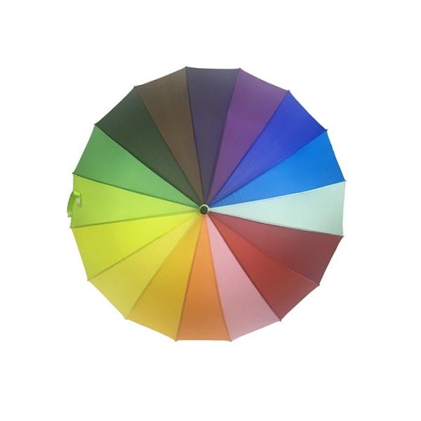 Un marco metálico más fuerte de 16 de las costillas del arco iris del color paraguas promocionales del golf