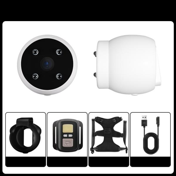 Mini cámara de acción con pulgar magnético de grabación de vídeo con arnés inalámbrico para perros