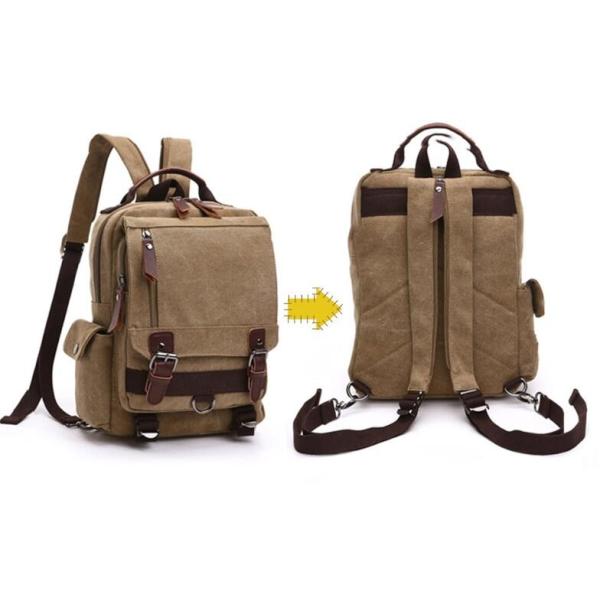 Slim Trendy Travel Backpack School Bag For College Students Vintage Style