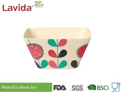 Shatter - Proof Reusable Bamboo Fiber Bowls , Square Shape Bamboo Salad Bowl
