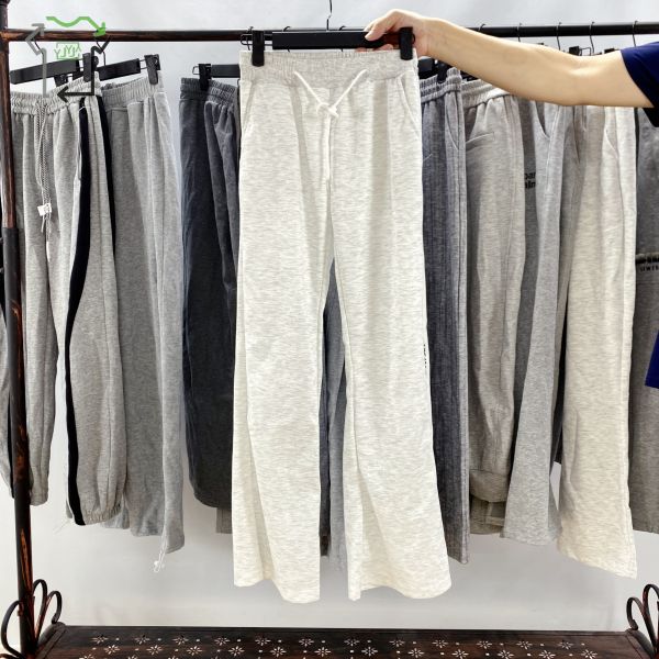 Winter Running Warm Used Trousers Casual Soft Thick Cotton Sports Pants Drawstring