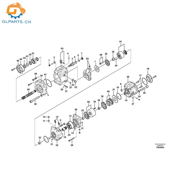 VOE14666232 Hydraulic Pump Assembly for Volvo EC750D EC750E Excavator Main Parts