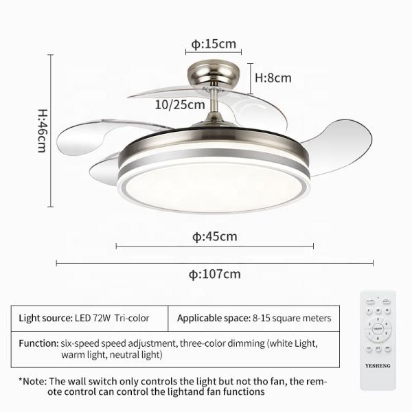 Fabrica 110V Modern LED lámpara de techo 42 pulgadas control remoto ventilador de techo con luz