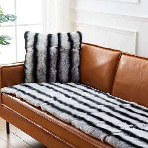 Soft Faux Rex Rabbit Fur Cushion Pillow 30x50cm 50x50cm