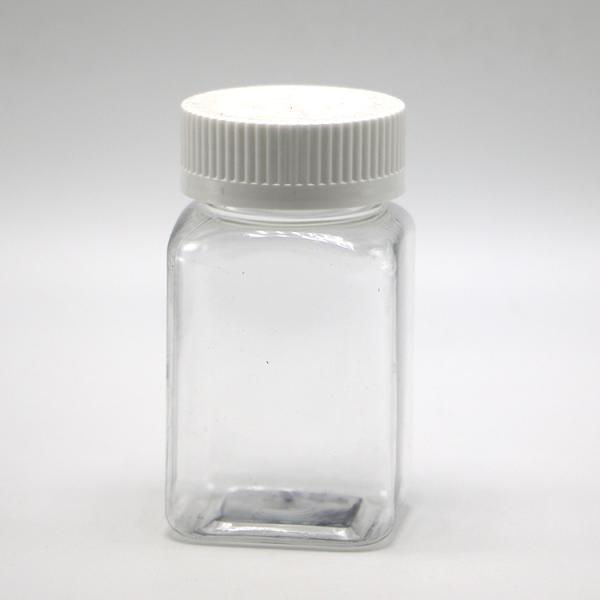 Custom Color 100ML PET Square Transparent Jar with Various Caps by Chinese Pharmaceutical Company