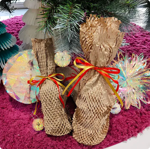 Eco-Friendly Biodegradable Kraft Honeycomb Sleeve for Flower Gift Wrapping Packaging Supplies