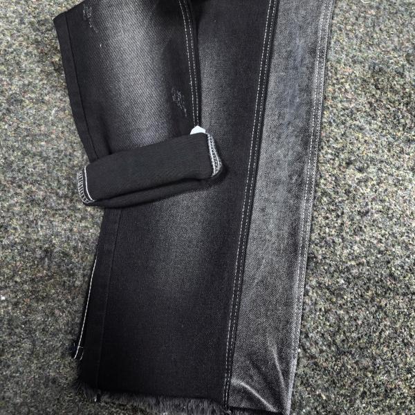 BALCK/BLACK Woven Cotton Polyester Spandex  Denim Fabric 10 Oz For Lady Jeans