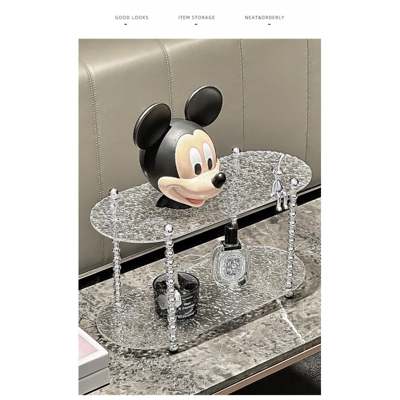 Modern Minimalist Design Acrylic Double-layer Standing Type Storage Rack for Bathroom Desktop