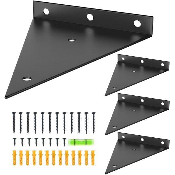 Sturdy Gold Floating Shelves Bracket Shelf Triangular Bracket for Heavy Duty Support