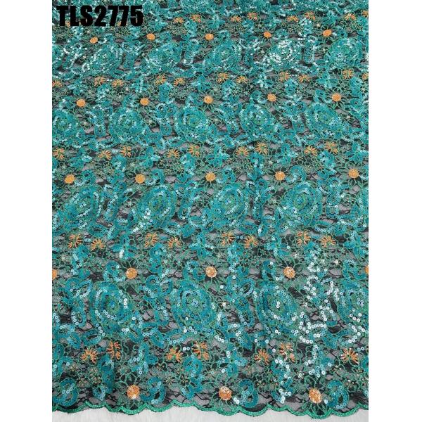 Hot sale Fancy Design New Double net Lace Fabric Sequin Tulle Glitter Sequin Fabric Mesh lace