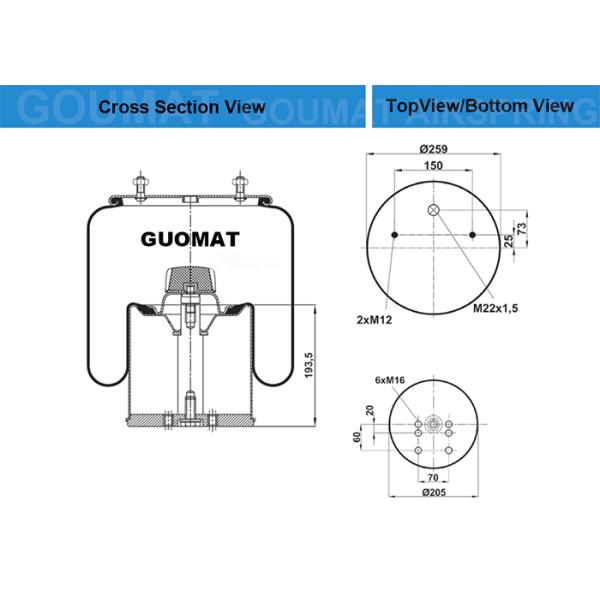 Весна воздуха подвеса тележки ФИРЭСТОНЭ В01-М58-8609 на БПВ 05.429.421.91