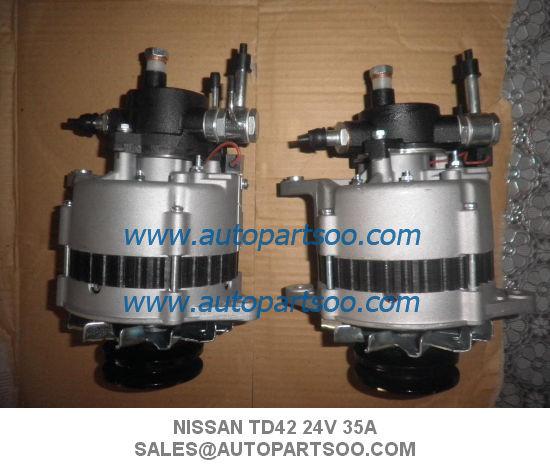 ALTERNADOR do SAFARI de Alternador NISSAN TD42 23100-11T18 Nissan Patrol, 24V, 35 ampères, TD42