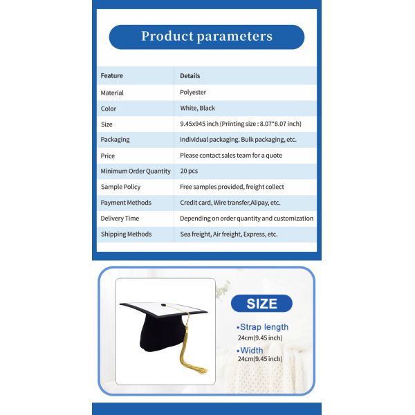 Wholesale 2025 Graduation Season Souvenirs Gifts Hot Sales University Supplies Sublimation Blanks for Graduation Cap