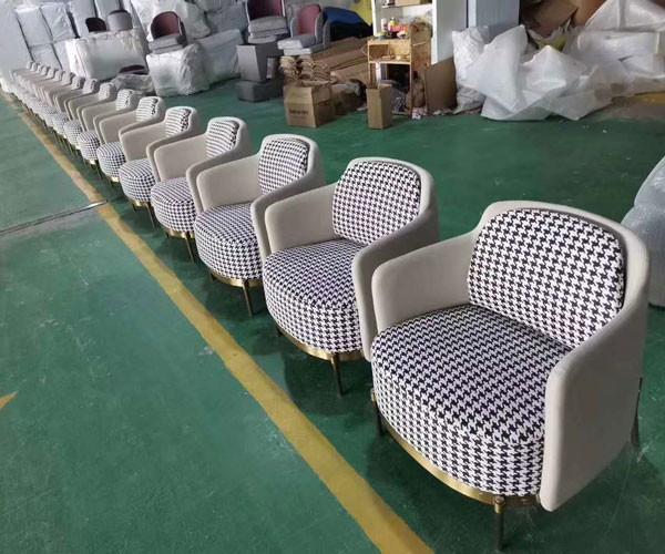 Hôtel moderne de loisirs de tissu de tapisserie d'ameublement de Sofa Single Seater Armchair Royal d'ensemble de salon