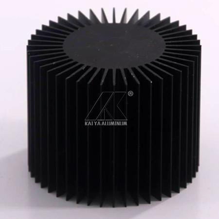 L'aluminium anodisé noir du radiateur 6063 profile l'alliage rond de petite taille pour mené