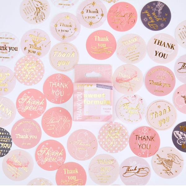 Full Color Self Adhesive Label Stickers Stamping Thank You Sticker Gift Baking Seal
