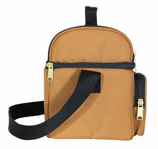 Deluxe Brown Insulated Food Cooler Bags 10w X 9h X 7d Inches With Dual Compartment