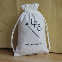 Bolso de la joyería del viaje del algodón del blanco el 100%, altos bolsos del regalo del lazo de la tela de 10 del x 15cm