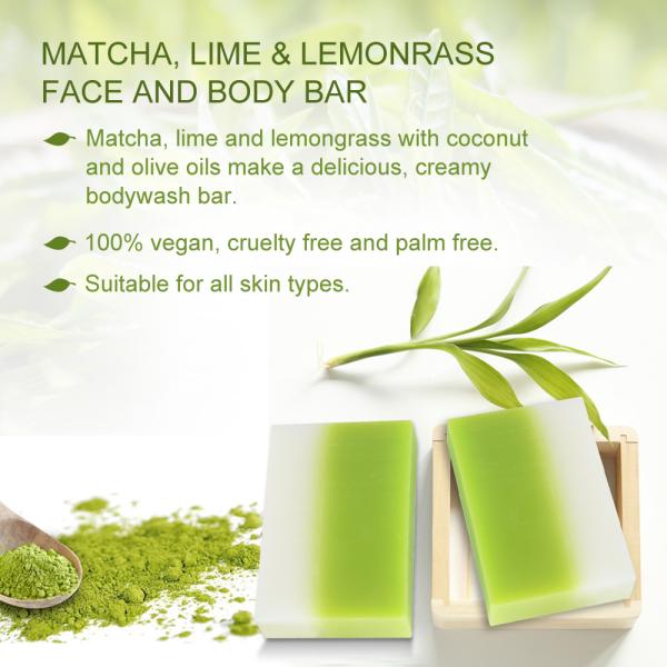 Мыло ванны 135g Moisturing Matcha Lemengrass природы метки частного назначения органическое handmade