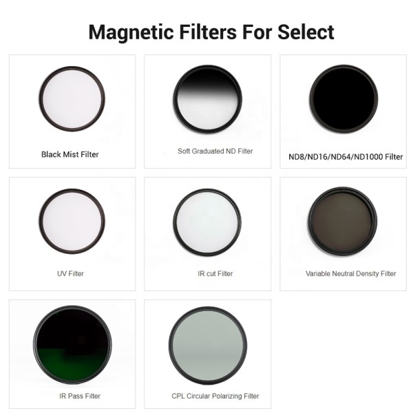 3 Stops Magnetic Lens Filter With 28 Layer UV CPL ND VND Black Mist Filters With 28 Layers Nano Coating
