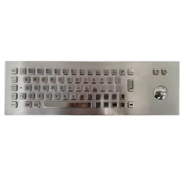 Industrial IP65 Stainless Steel Metal Keyboard With Trackball For Industrial Applications