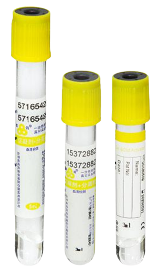Blood Collection Tube 2ml-8ml Yellow Cap Gel Clot Activator Tube For Blood Collection