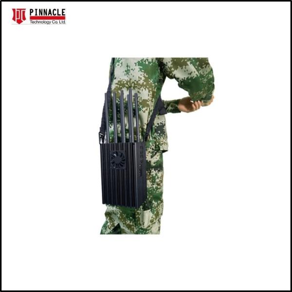 8 Antennas Handheld Military Radio Jammer 80W Signal Wifi Cell Phone Blocker