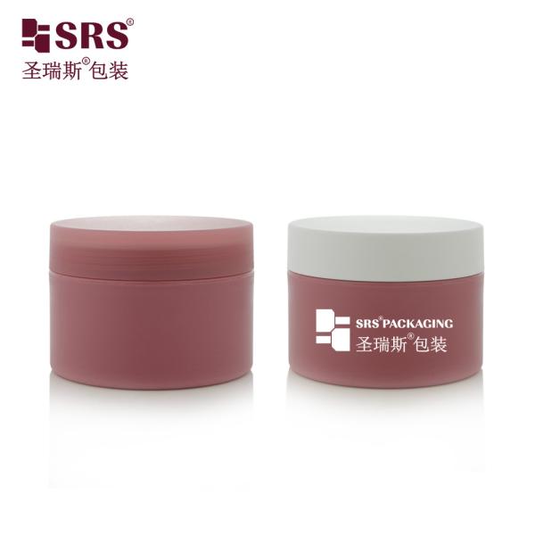 SRSJK-200g Hot Red Custom Design Empty Round PP Plastic Jar With Screw Lid With Disc Liner For Airtight For Cream Butter Packaging