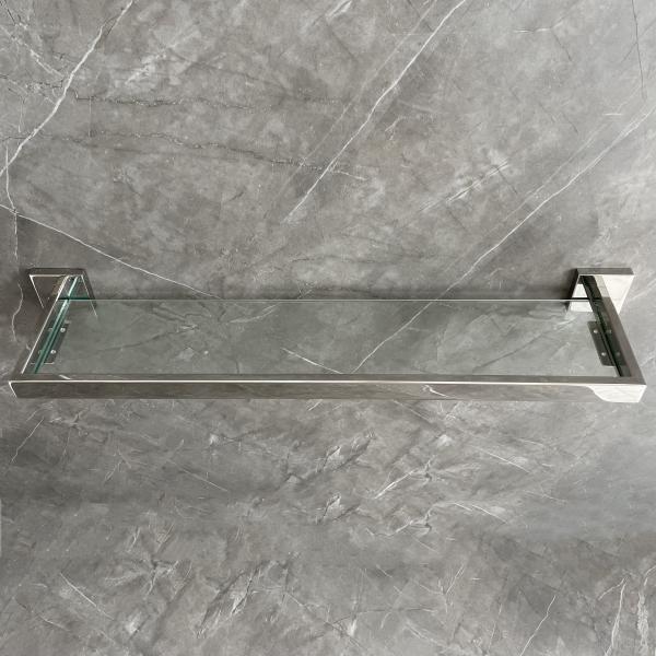 Estante de cristal moderado satén de acero inoxidable del soporte del cuarto de baño del soporte SUS304 de la pared