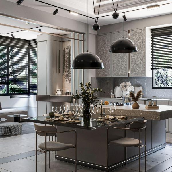 Design gratuit Armoire de cuisine en faisceau de bois personnalisé Armoire de cuisine en bois moderne classique