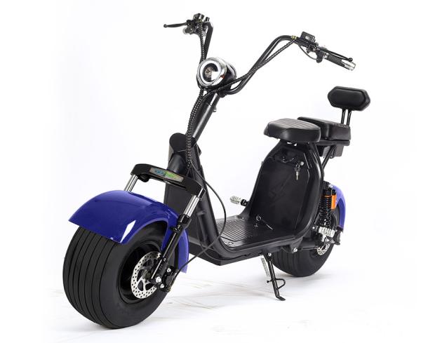 Fat Tire Harly Battery Powered Motor Scooters Double Seat Rearview Mirrors For Adult