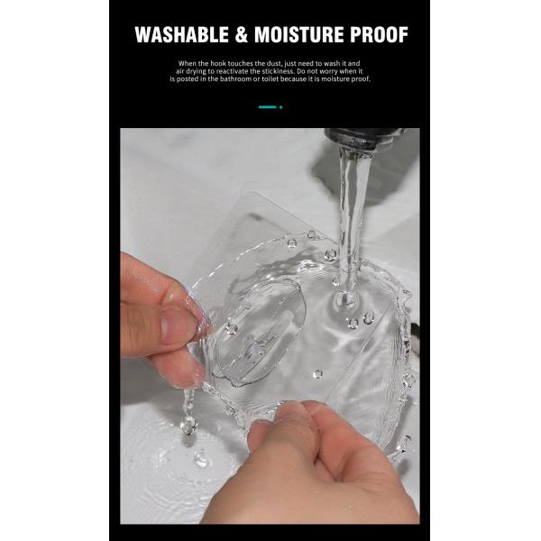 WGO Self Adhesive PC clear coat hook Heavy Duty For Hanging Coat Towel Kitchen Bathroom Waterproof Rustproof