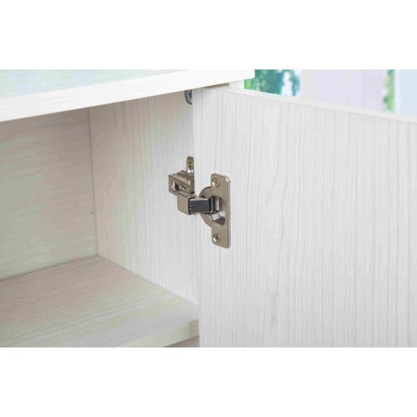 Apartment Slim Shoe Storage Cabinet , 3 Removable Shelves Wooden Shoe Rack With Doors