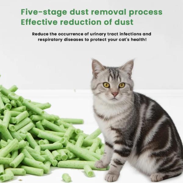Non Stick Green Tea Cat Litter OEM ODM Degradable Tofu Based Cat Litter