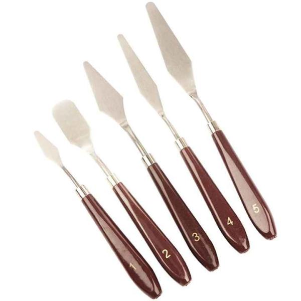 5 Piece Stainless Steel Artist Palette Knife Set For Oil Acrylic Paint Cake Decorating
