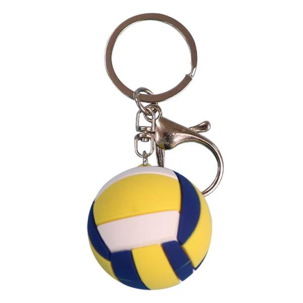 Creative Realistic PVC Keychain Three-dimensional Basketball Pendant Cute Tennis Ball Cartoon Billiard Cue Schoolbag