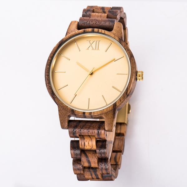 Japan 2035 Wood And Metal Watches Stylish Premium Zebra Wood Style Watches