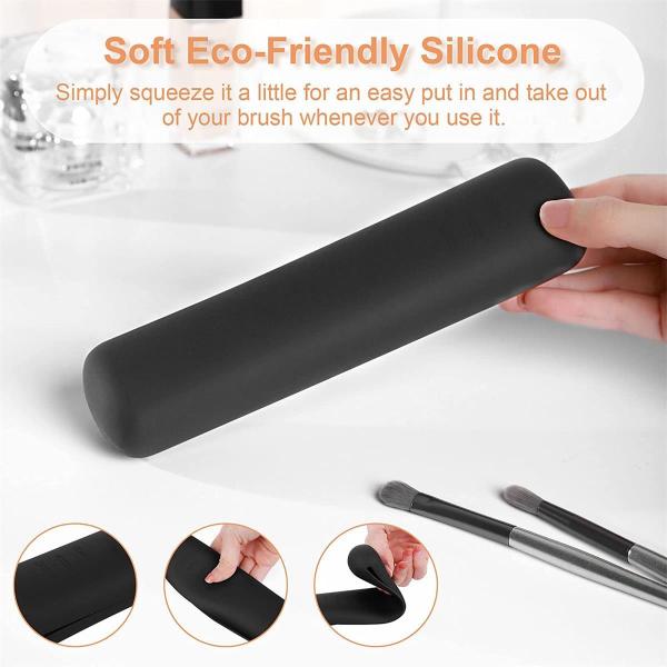 Modern Design 100% Food Grade Silicone Cosmetic Brush Storage Box with Magnet Closure