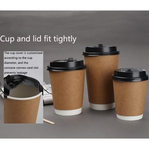 10oz 12oz PE Coated Double Wall Paper Cup Disposable Coffee Cups With Lids