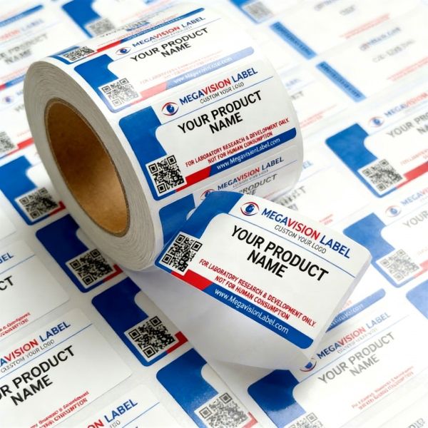 Custom Sticker Label 10ml Vial Labels Vaccine Health Care Lab White BOPP Material Glossy Medical Industry Product Label