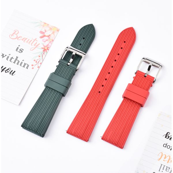 Vertical-Grain FKM Rubber Strap · Compatible With Smartwatches | Customizable Logo And Sizes - Wholesaler SHX With Fast Shipping